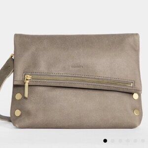 Hammitt VIP Medium Crossbody/Clutch Bag 'Pewter" Gold Hardware $425